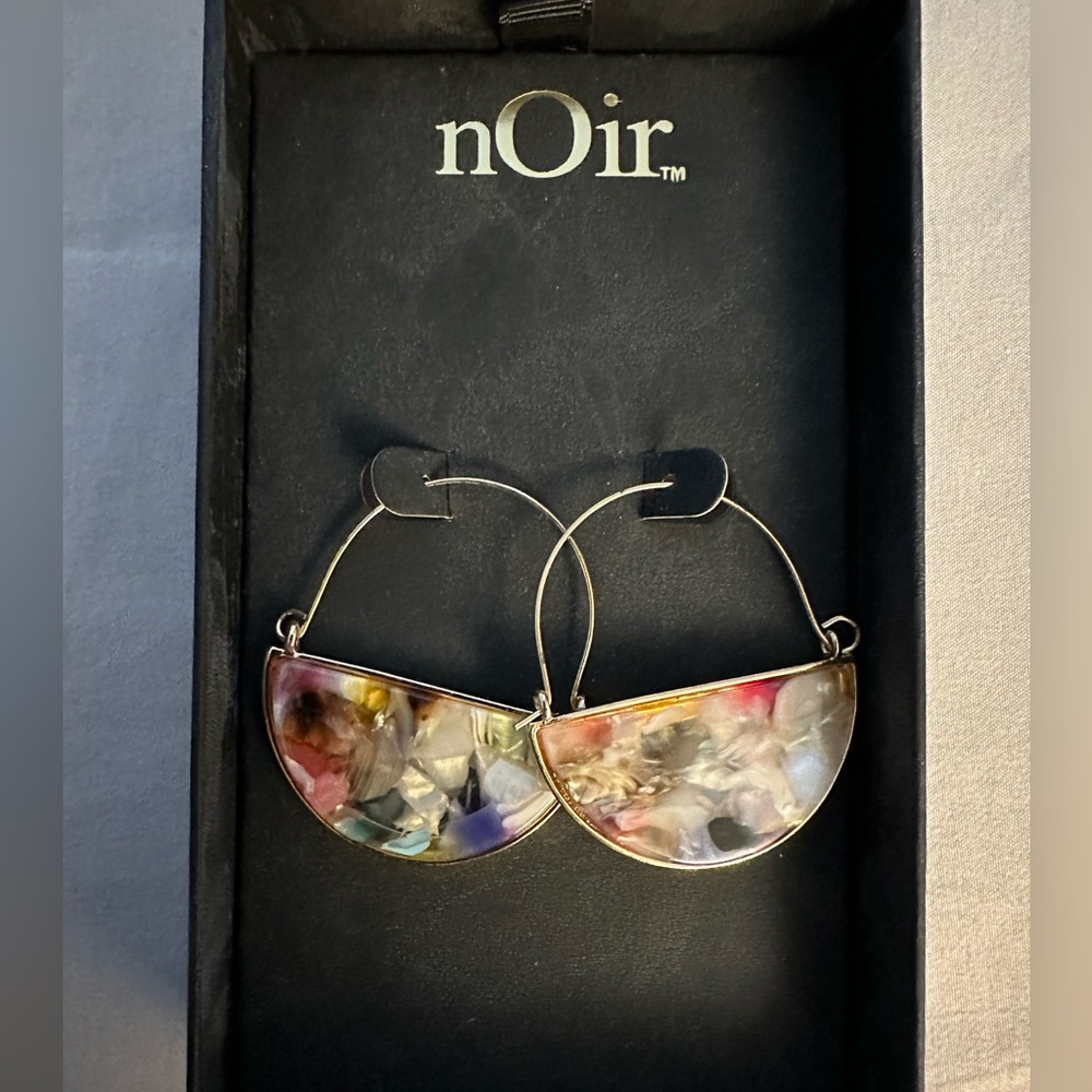 nOir Gold and Resin Avante Garde Earrings